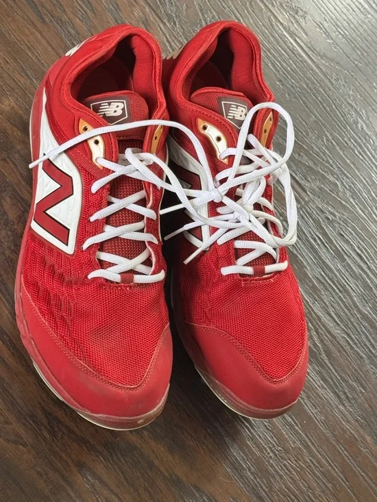New Balance Red and White  Baseball ⚾️ Athletic Cleats Shoes - Picture 3 of 10